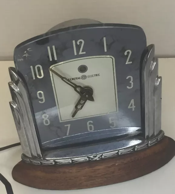 Rare Art Deco Telechron GE General Electric 4F58 Lotus Clock