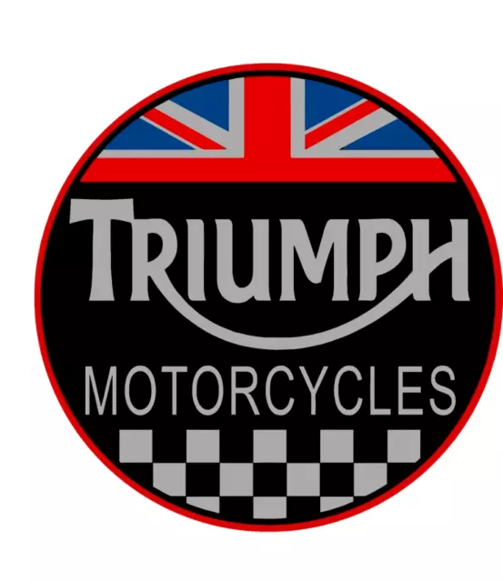 triumph x2 circle union jack sticker/decal for motorbikes 65mm x 65mm