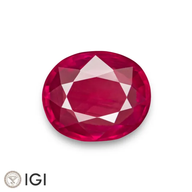 IGI Certified MOZAMBIQUE Ruby 1.02 Ct. Natural Untreated EYE-CLEAN Pinkish Red