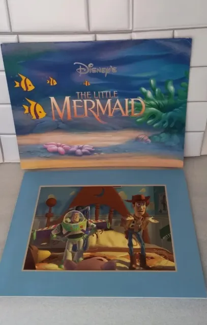 Disney Lithographs Lot - Little Mermaid Toy Story 101 Dalmations Lady & Tramp