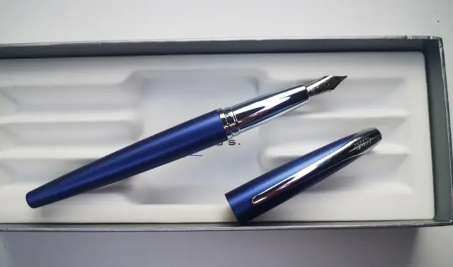 Cross ATX Fountain Pen Blue/Violet Matte Medium (M) Nib Box New