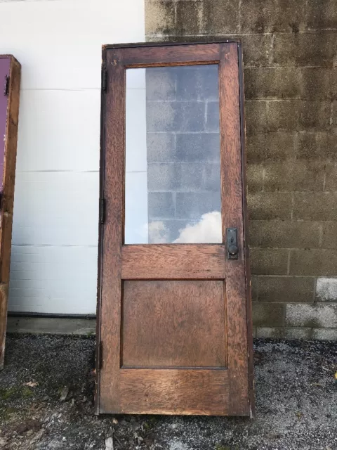 MAR 244 antique oak half view passage door with jam 32 x 84