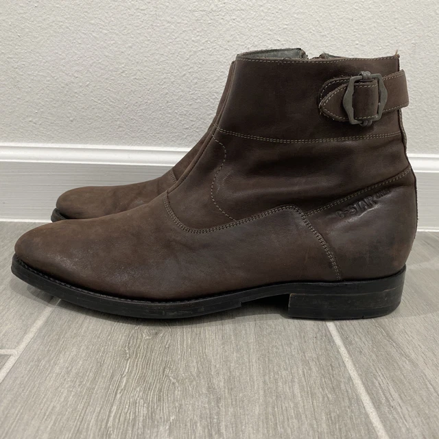 Mooda Boots Mens Size 8.5 Brown Leather Story 106 Ankle Zip Buckle Bootie Mooda Boots Mens Size 8.5 Brown Leather Story 106 Ankle Zip  main image 4