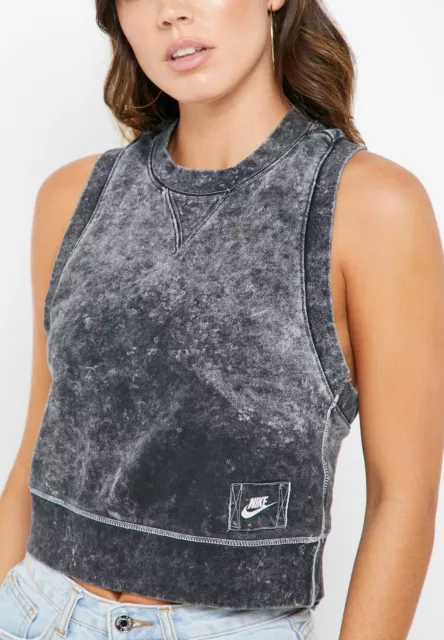 Tank top Nike Cropped French Terry BV2810-010 palestra sportiva top donna shirt XS