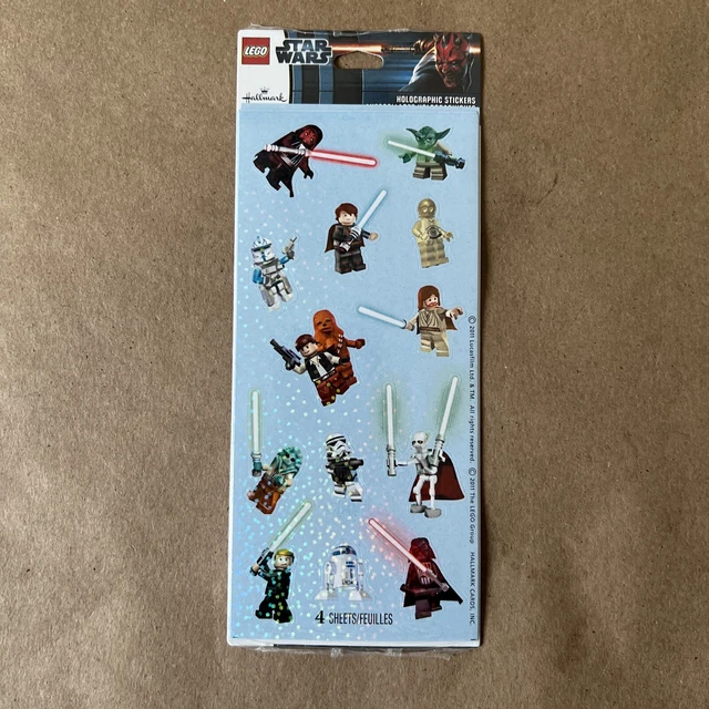 Hallmark Lego Star Wars Stickers Holographic 4 sheets 2012 Acid Free New Sealed