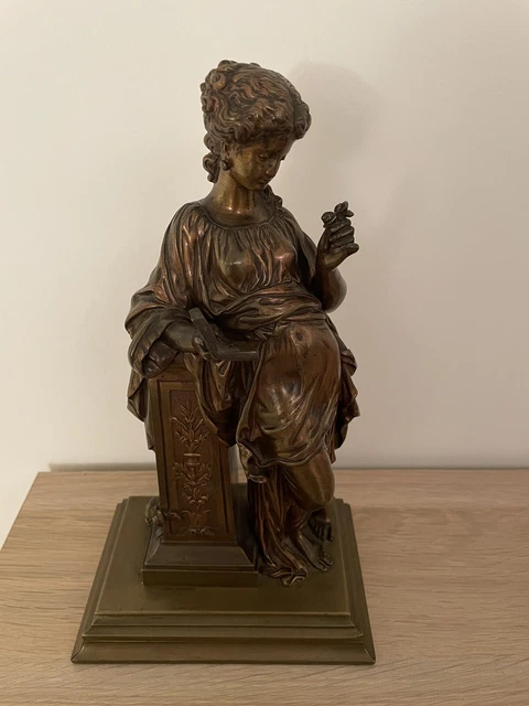 SCULPTURE DE BRONZE All gorie De La Sagesse Art Nouveau Sign M sculpture-de-bronze-all-gorie-de-la-sagesse-art-nouveau-sign-m