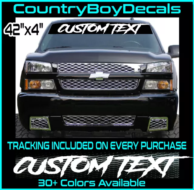 CUSTOM TEXT 42" Windshield Vinyl Decal Sticker JDM Diesel Truck Car Turbo Boost