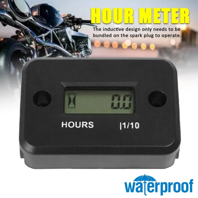 Small Waterproof Digital Hour Meter For Lawn Mower Generator Motorcycle ATV