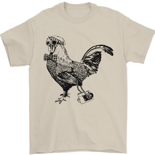 T-shirt uomo fotografia gallo fotografo 100% cotone
