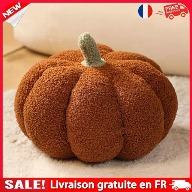 Halloween Pumpkin Pillow 3D Simulated Pillow Cushion for Sofa (28cm Light Brown)