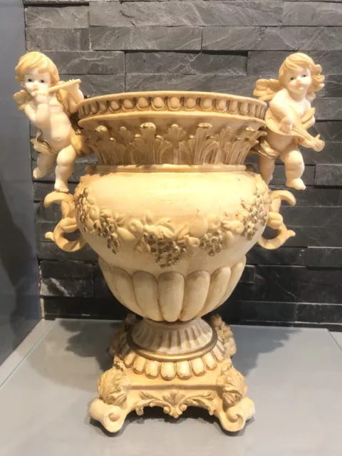 Grand vase coupe anges chérubins style Grèce antique Romain
