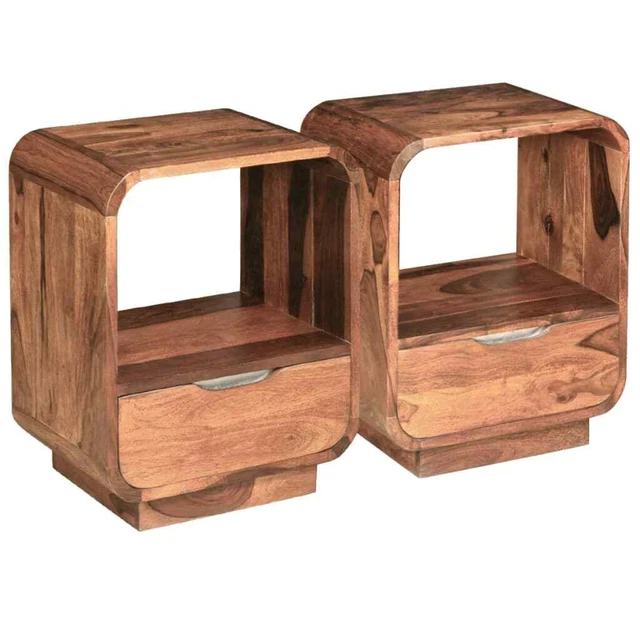 1/2x Bois Table de Chevet avec Tiroir Table de Nuit Armoire de Lit vidaXL