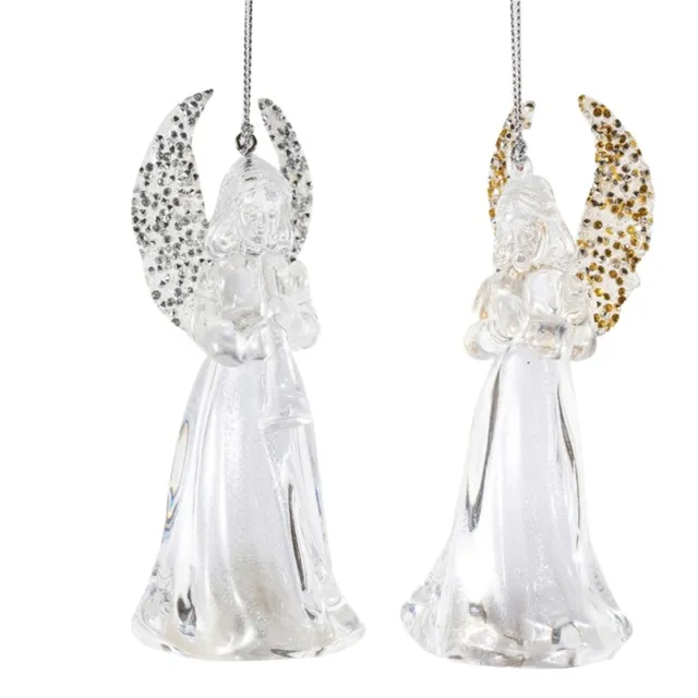 Sparkling Acrylic Christmas Angel Ornament Illuminate Tree with Magical Colors