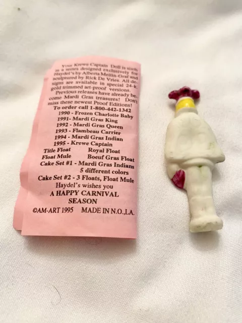 1995 HAYDEL'S KING cake doll KREWE CAPTAIN New Orleans Art Piece 19.95
