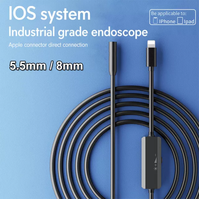 8LED Endoscope Inspection Camera For iPhone/iPad/iOS System Borescope Waterproof 2