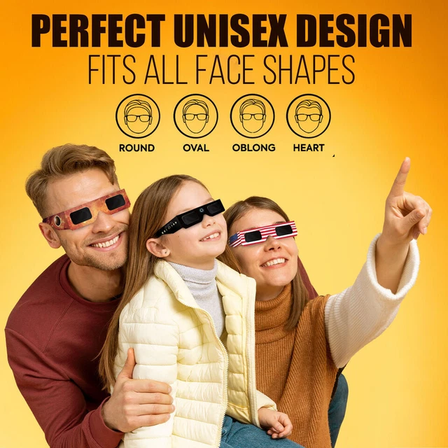 2024 SOLAR ECLIPSE Glasses for Kids & Adults, ISO 123122 Certified