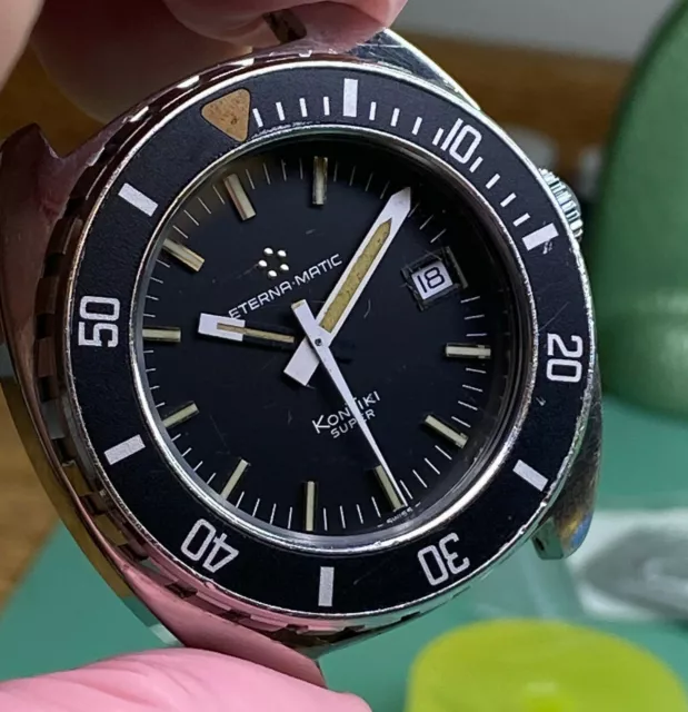 ETERNA MATIC KONTIKI Super Civilian IDF 41 mm acier entretenu 1973