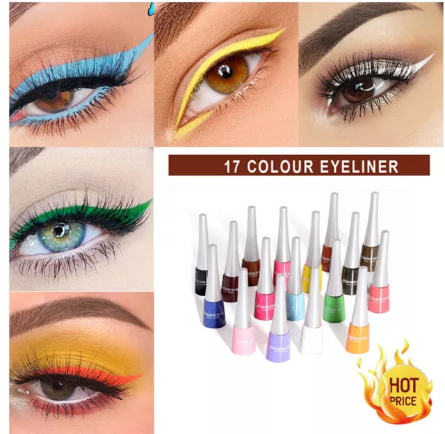 Beauty Wasserfest Eyeliner Liquid Lidstrich Stift Makeup Kosmetik 17 Far {