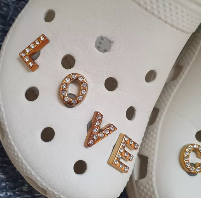 Croc Charms Bling Letters Alphabet Name Kids Adults Fun Summer UK SELLER