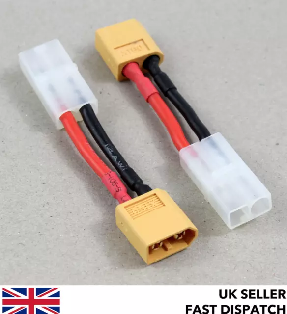 XT60 male to Tamiya female connector lead adaptor/wire/cable 30mm RC LiPo