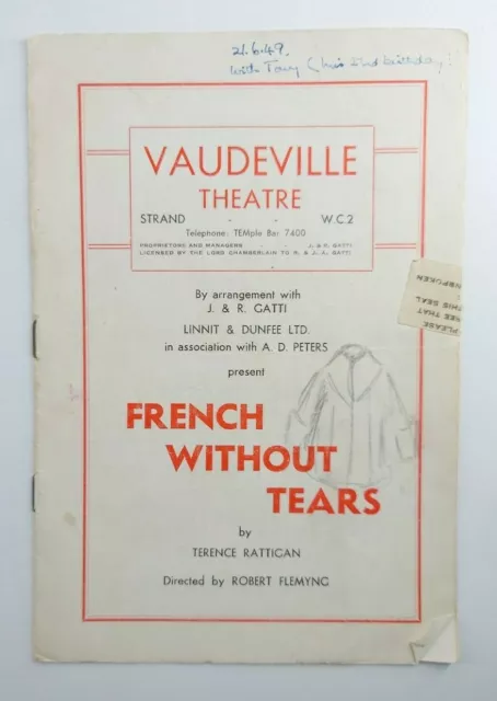 1949 French Without Tears Vaudeville Theatre  Terrence Rattgan