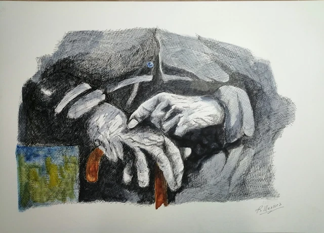 Tecnica mista originale di Romeo Mesisca 50x35 (2023)
