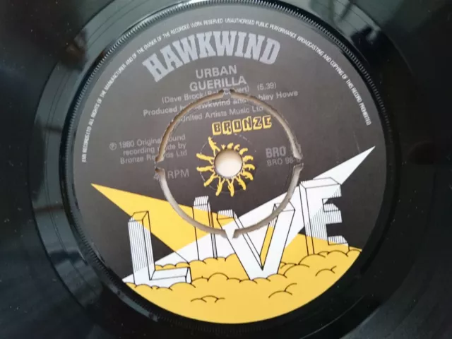 Hawkwind Shot Down IN The Night/Urban Guerilla Live Single UK Bronze BRO98 NM