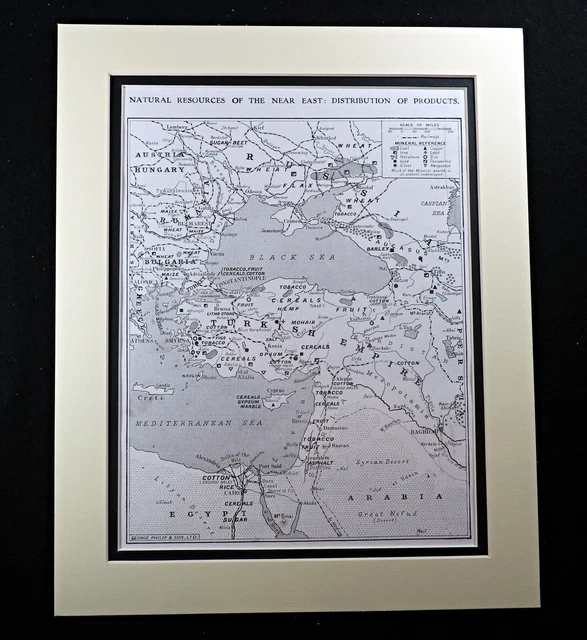 WW1 PRINT OTTOMAN Empire Turkish Supply Routes Map Turkey Middle East
