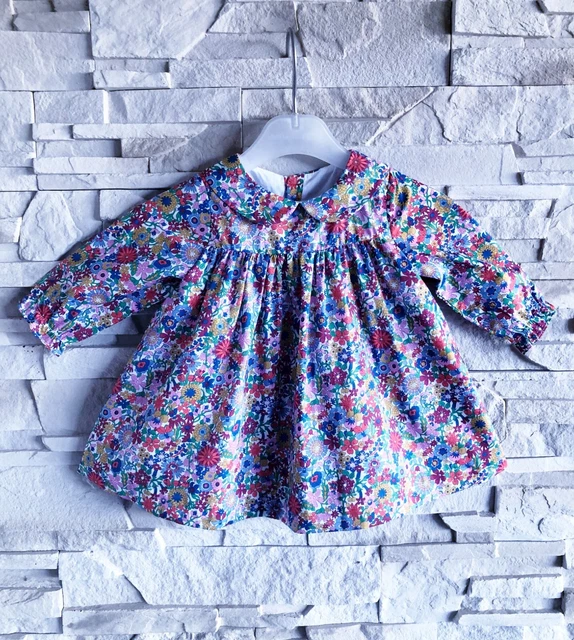 Robe Bébé Fille Jacadi Sans Manches Rose Liberty à Volant - Taille 12 Mois - Comme Neuve