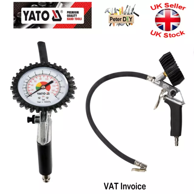 Yato Professional TIRE INFLATING GUN WITH MANOMETER Tyre Inflator YT-2370 2