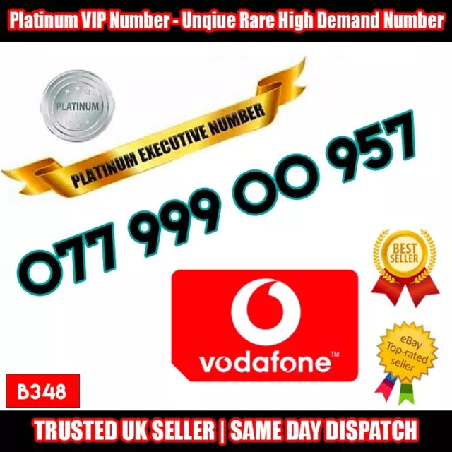 Platinum Number Golden Number VIP SIM - 077 999 00 957 - Rare Numbers - B348