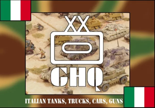 GHQ, CinC, Heroics, micro armour, 1/285, 1/300 italian tanks, trucks, guns. WW2