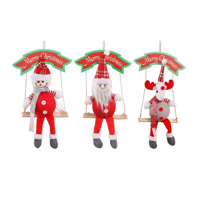 Figurines De Balançoire Solaire De Noël,figurines De Noël à