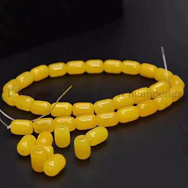 Natural 8x12mm/10x14mm Yellow Topaz Gemstone Cylinder Loose Beads 15'' AAA