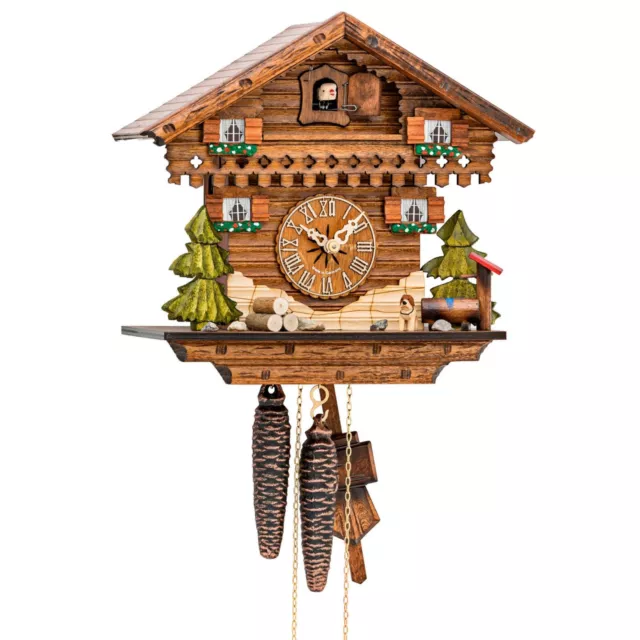 Reloj de cuco "Cabaña de la Selva Negra" Reloj de pared de madera
