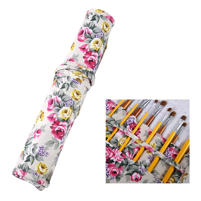 1 pieza Soporte para lápiz de color Envoltura para lápiz artista Soporte para cepillo Pincel