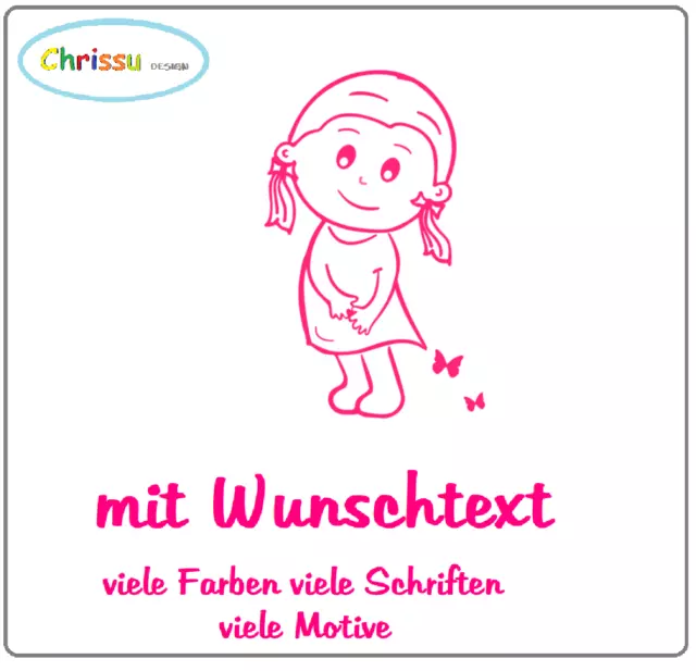 Kinderaufkleber Autoaufkleber Baby Kinder Aufkleber Wunschtext 1/77