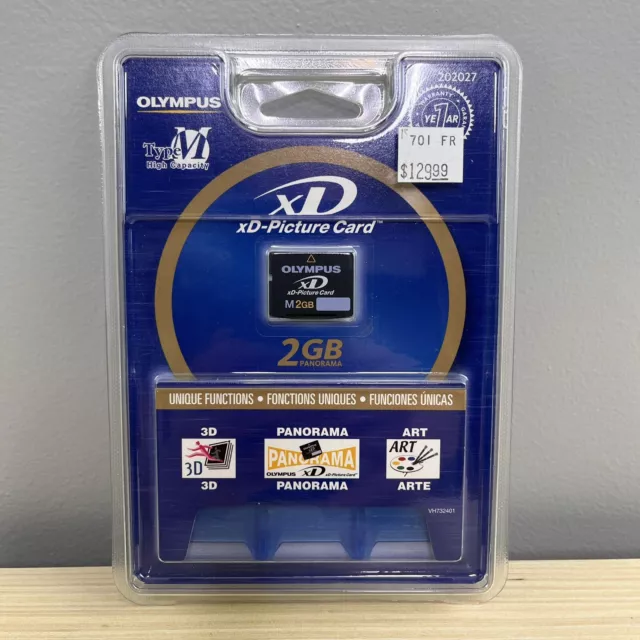 Tarjeta de memoria flash Olympus 2 GB tipo M XD - (202027) - ¡NUEVA SELLADA DE FÁBRICA!