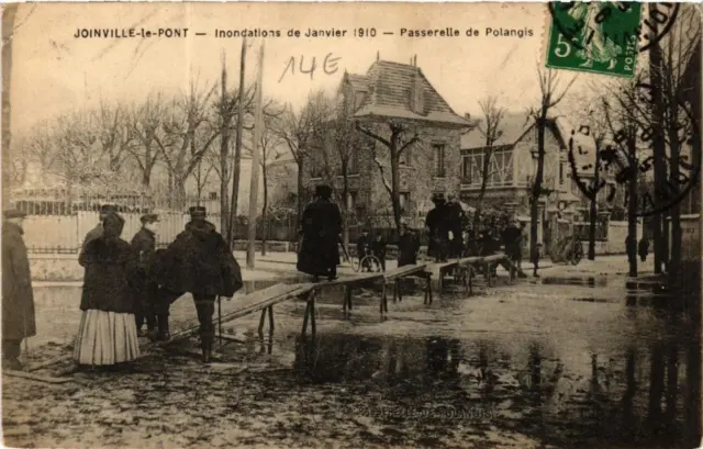 CPA JOINVILLE-le-PONT Passarelle de Polangis INONDATION 1910 (600010)