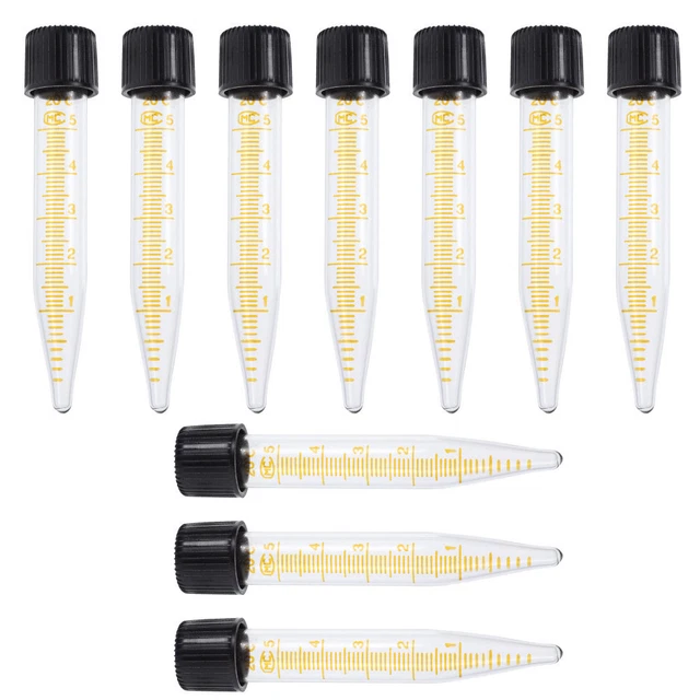 10 Pcs 5ml Micro Centrifuge Test Tubes Sample Bottles Laboratory Consumables
