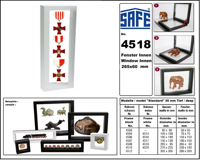 6 Cornici Flottanti Trasparenti 3D Per Monete E Gioielli - Espositori Nero/Bianco 7x7x2cm - Foto 5