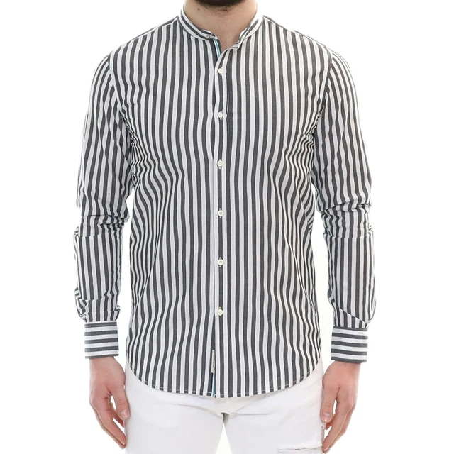 Camicia a sales righe uomo coreana