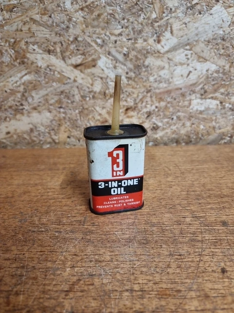 VINTAGE 3 IN One Penetrating Easing Oil Can Tin Handy Squirt Oiler £16. ...