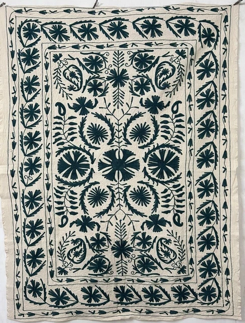 Grande Tapisserie Murale Suzani – Broderie Indienne Imprimé Floral – 60x90 Pouces