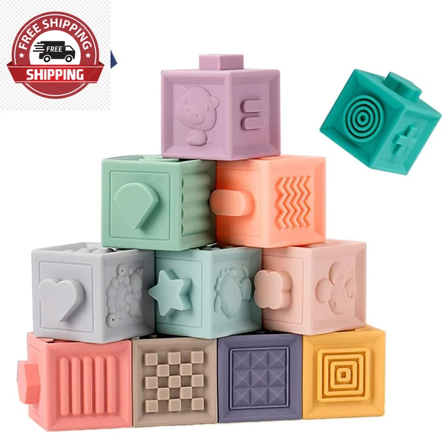 Baby Blocks Soft Building Blocks Toys Early Educational Squeeze Stackable Baby T