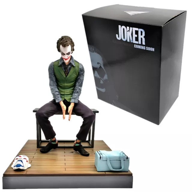 DC Comics Batman Dark Knight Heath Ledger Joker Chair Action Figure Statue Boxed