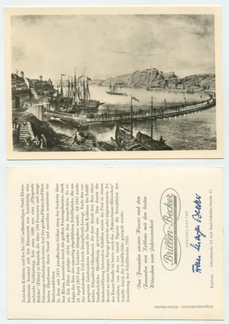 89807 - Koblenz - ship bridge - artist map with New Year's wishes from the optician