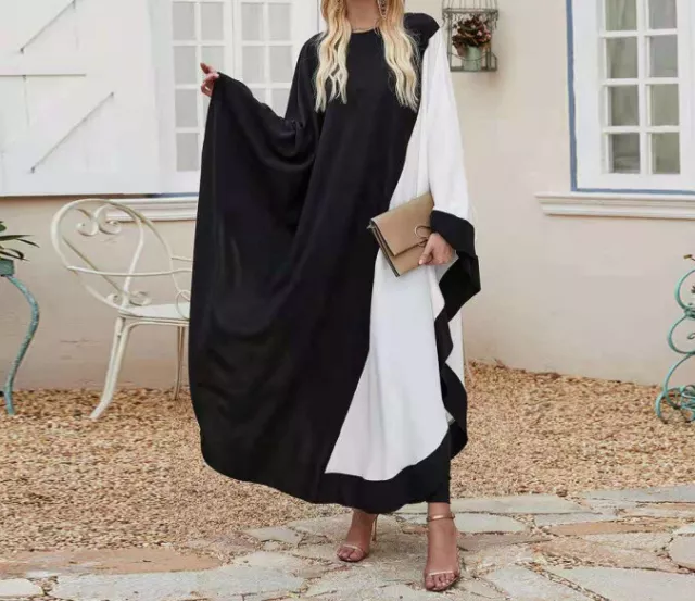 Muslim Abaya Dress Dubai Ramadan Casual Loose Robe Moroccan Caftan Women Evening
