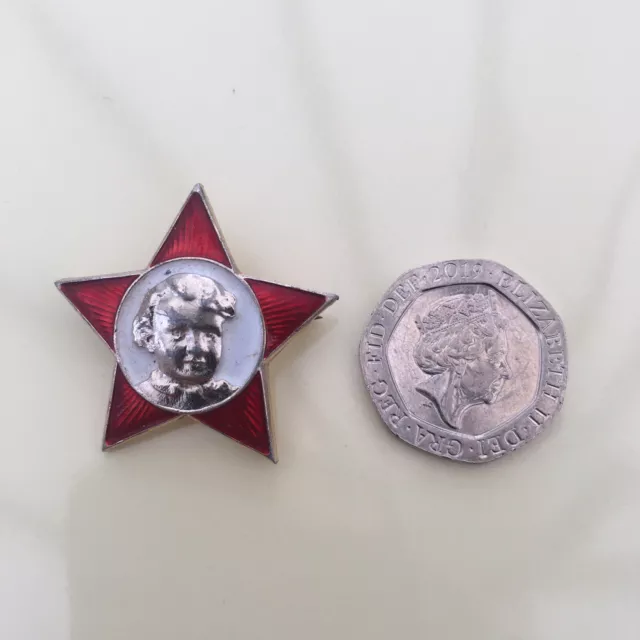 Young Lenin Vintage USSR Soviet Russian Metal Star Pin Badge Propaganda