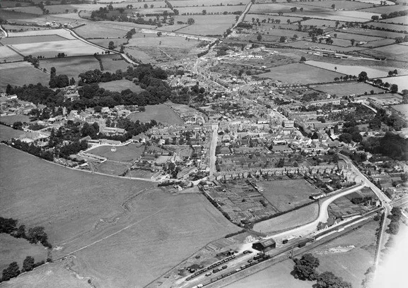 The town Bicester from the south England 1930 Old Photo